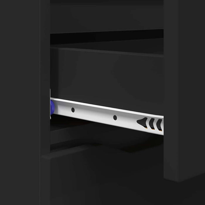 Credenza con cassetto Nero 100 x 30 x 65,6 Legno multistrato 888788
