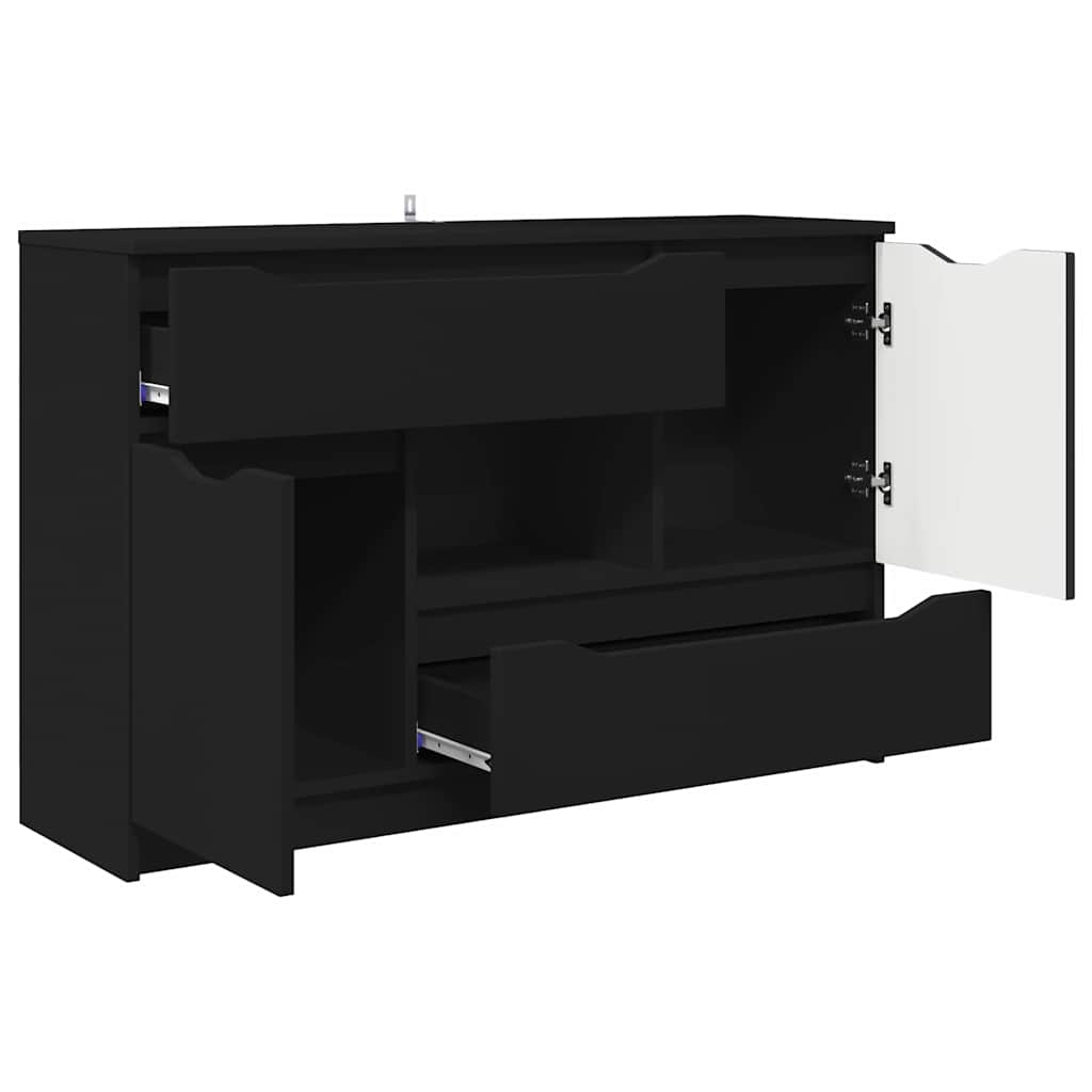 Credenza con cassetto Nero 100 x 30 x 65,6 Legno multistrato 888788