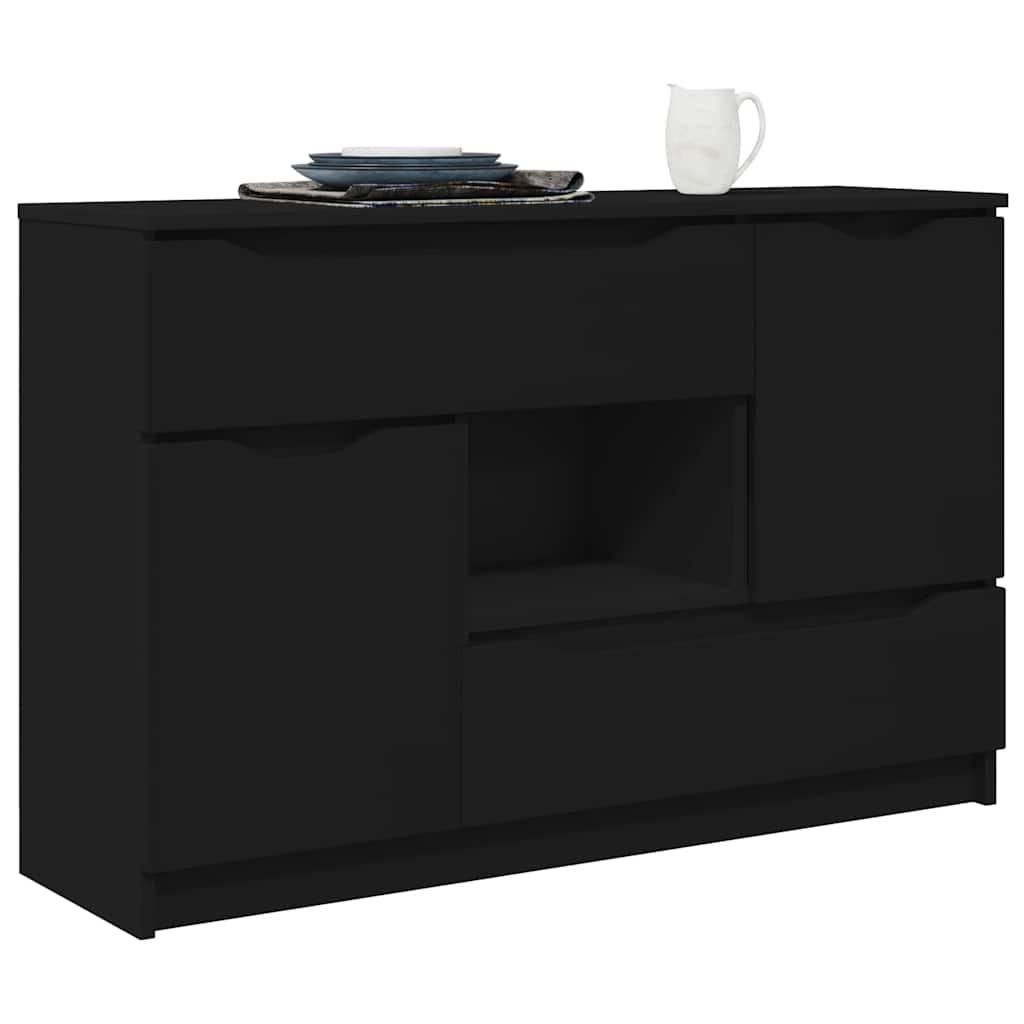 Credenza con cassetto Nero 100 x 30 x 65,6 Legno multistrato 888788