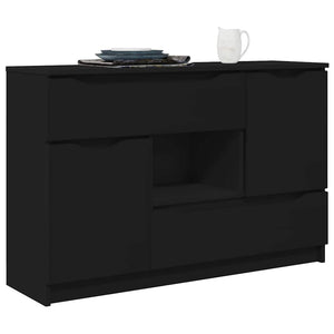 Credenza con cassetto Nero 100 x 30 x 65,6 Legno multistrato 888788