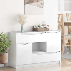 Credenza Bianco Lucido 100 x 30 x 65,6 Legno multistrato 888791