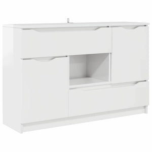 Credenza Bianco Lucido 100 x 30 x 65,6 Legno multistrato 888791