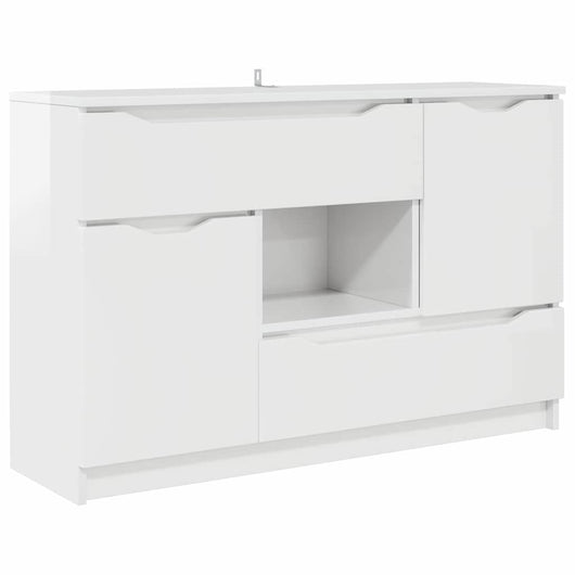 Credenza Bianco Lucido 100 x 30 x 65,6 Legno multistrato 888791