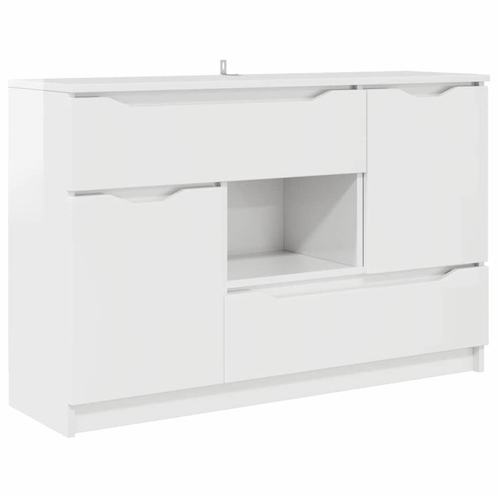 Credenza Bianco Lucido 100 x 30 x 65,6 Legno multistrato 888791