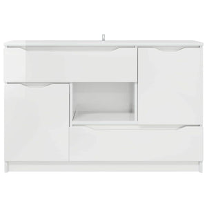 Credenza Bianco Lucido 100 x 30 x 65,6 Legno multistrato 888791
