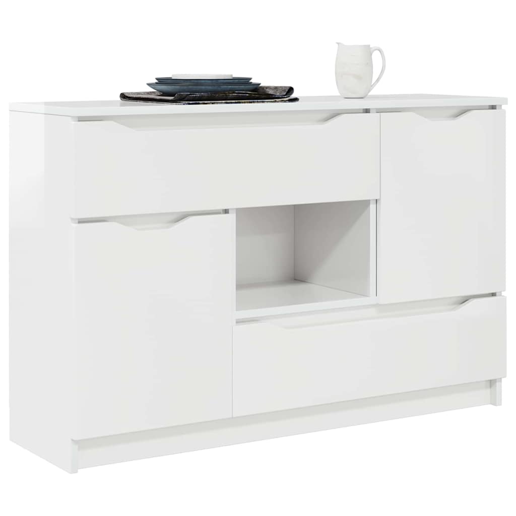 Credenza Bianco Lucido 100 x 30 x 65,6 Legno multistrato 888791