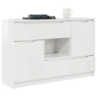 Credenza Bianco Lucido 100 x 30 x 65,6 Legno multistrato 888791