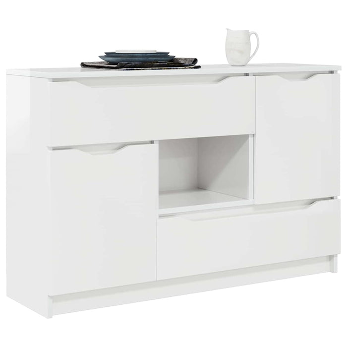 Credenza Bianco Lucido 100 x 30 x 65,6 Legno multistrato 888791