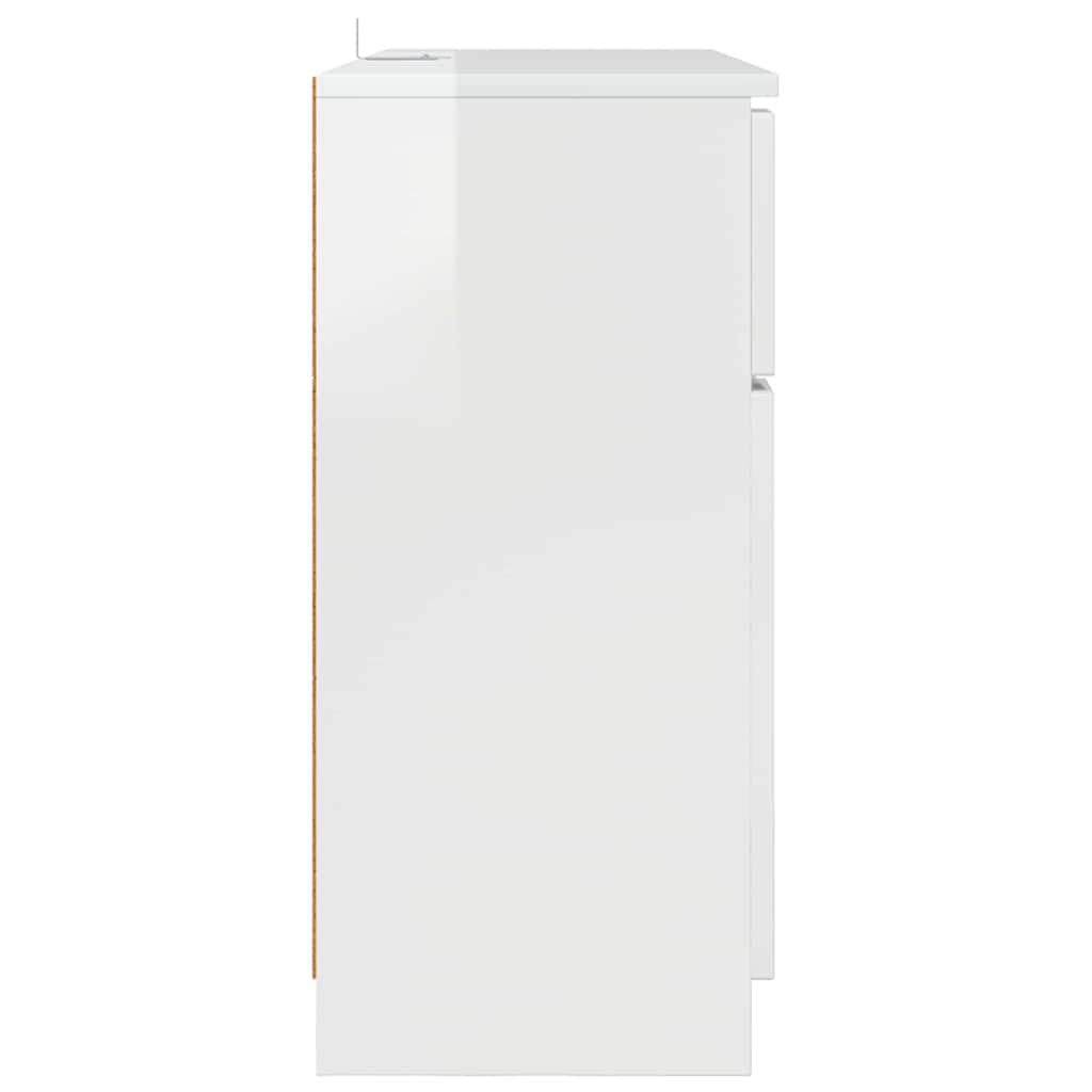 Credenza Bianco Lucido 100 x 30 x 65,6 Legno multistrato 888791