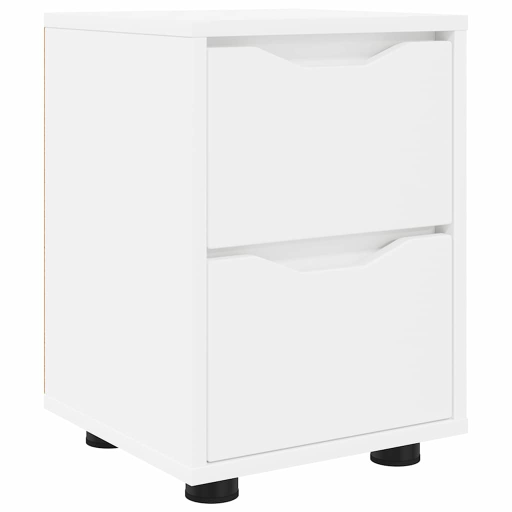 Comodino Bianco 30,5 x 30 x 43 cm Legno multistrato 888797