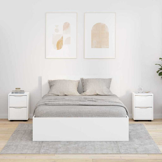 Comodini 2 pcs Bianco 30,5 x 30 x 43 cm Legno multistrato 888798