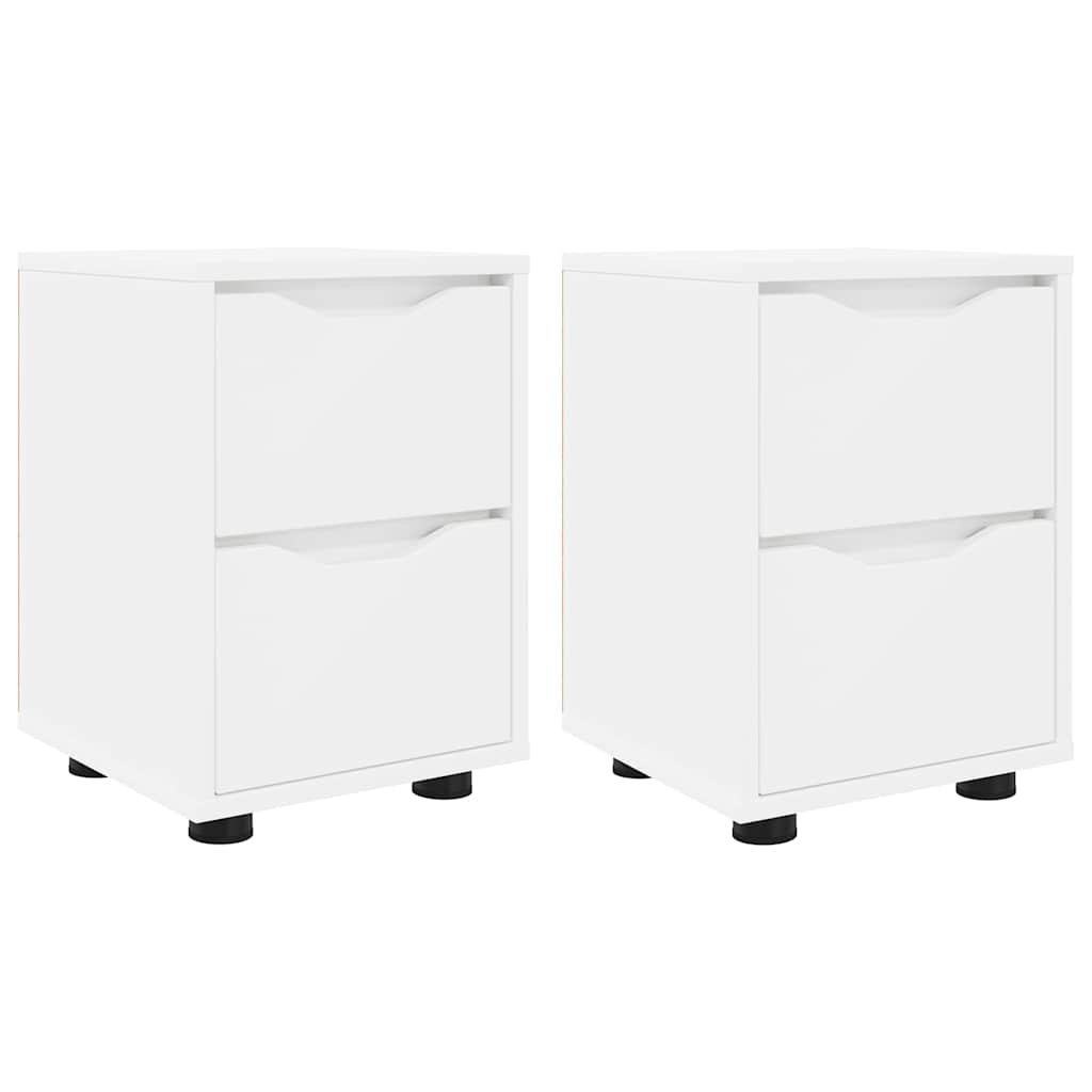 Comodini 2 pcs Bianco 30,5 x 30 x 43 cm Legno multistrato 888798