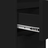 Comodino con cassetto-Tavolino da notte Nero 30,5 x 30 x 43 cm Legno multistrato