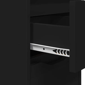 Comodino con cassetto-Tavolino da notte Nero 30,5 x 30 x 43 cm Legno multistrato