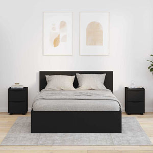 Comodini 2 pcs Nero 30,5 x 30 x 43 cm Legno multistrato 888800