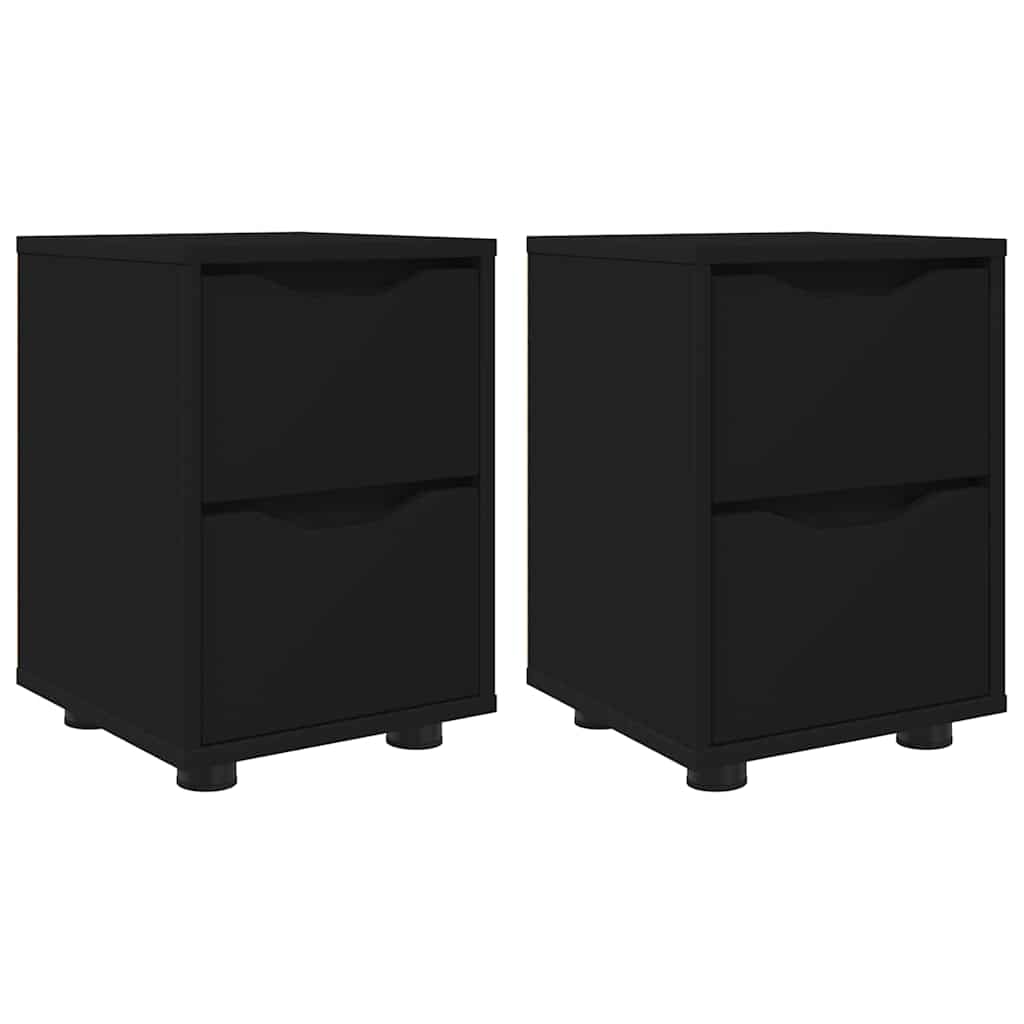 Comodini 2 pcs Nero 30,5 x 30 x 43 cm Legno multistrato 888800