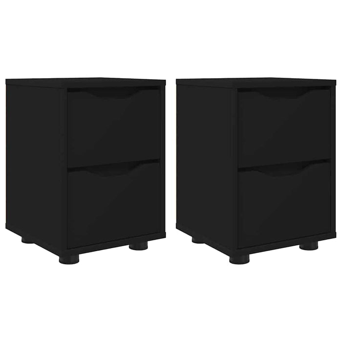 Comodini 2 pcs Nero 30,5 x 30 x 43 cm Legno multistrato 888800