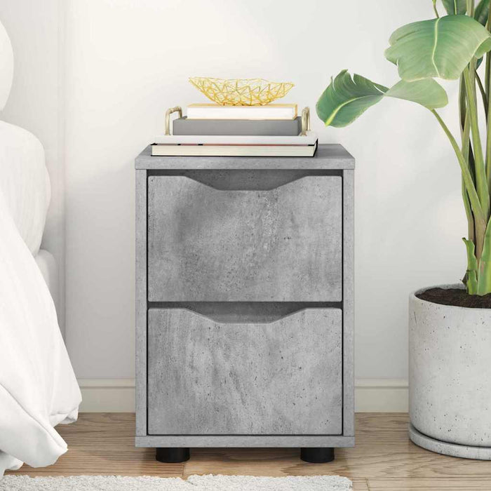 Comodino Grigio cemento 30,5 x 30 x 43 cm Legno multistrato 888803