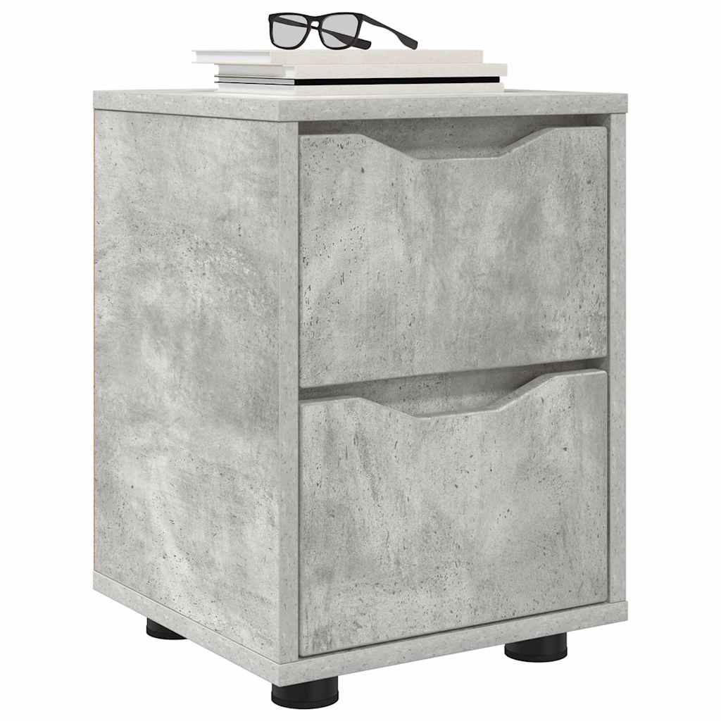Comodino Grigio cemento 30,5 x 30 x 43 cm Legno multistrato 888803