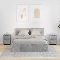 Comodini con cassetto 2 pcs Grigio cemento 30,5 x 30 x 43 cm 888804