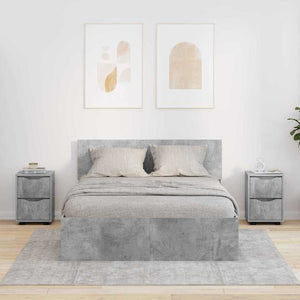 Comodini con cassetto 2 pcs Grigio cemento 30,5 x 30 x 43 cm 888804