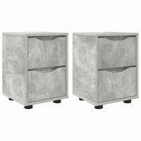 Comodini con cassetto 2 pcs Grigio cemento 30,5 x 30 x 43 cm 888804