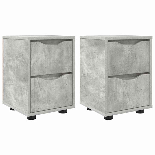 Comodini con cassetto 2 pcs Grigio cemento 30,5 x 30 x 43 cm 888804