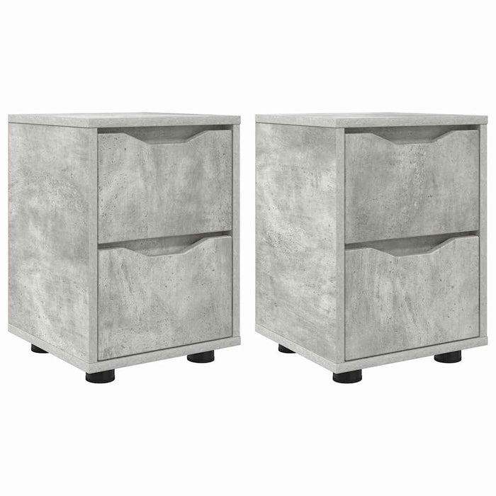 Comodini con cassetto 2 pcs Grigio cemento 30,5 x 30 x 43 cm 888804