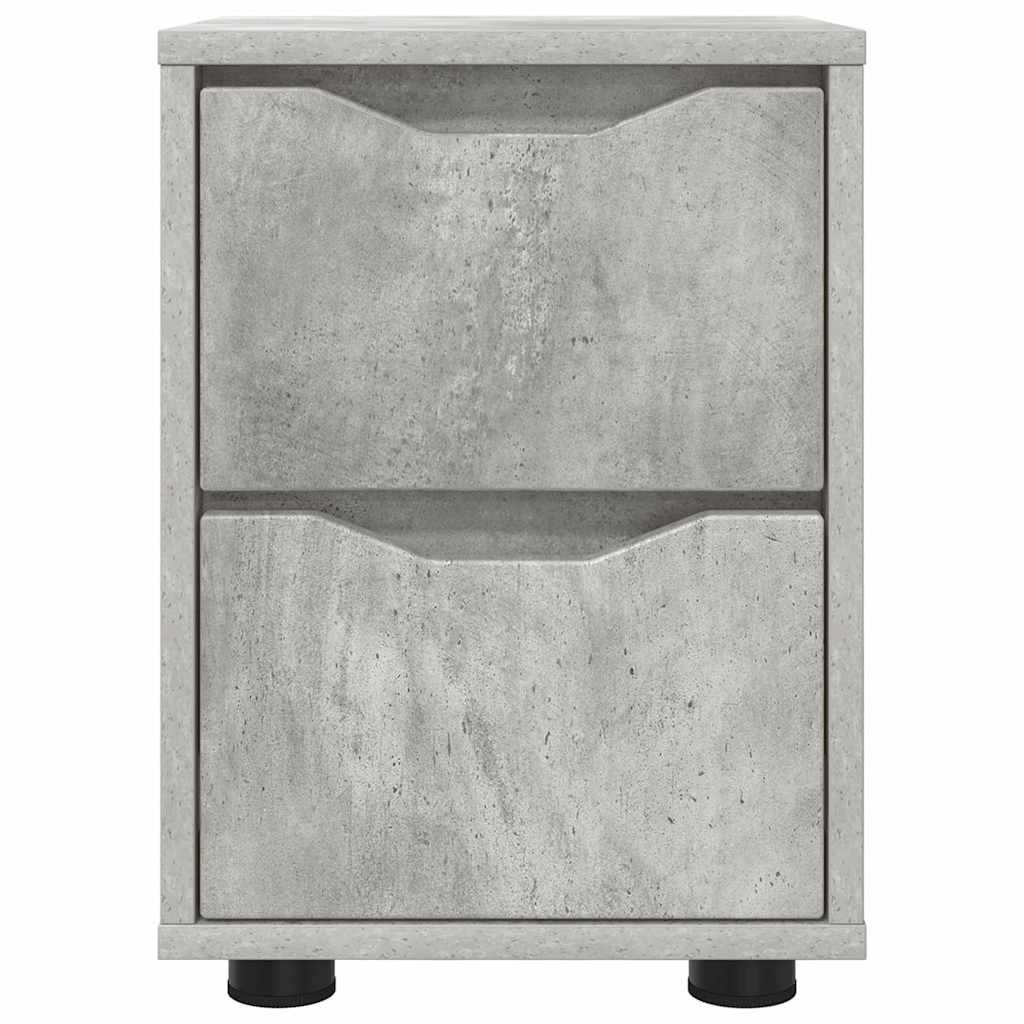 Comodini con cassetto 2 pz-Set di 2 Tavolino da notte Grigio cemento 30,5 x 30 x 43 cm