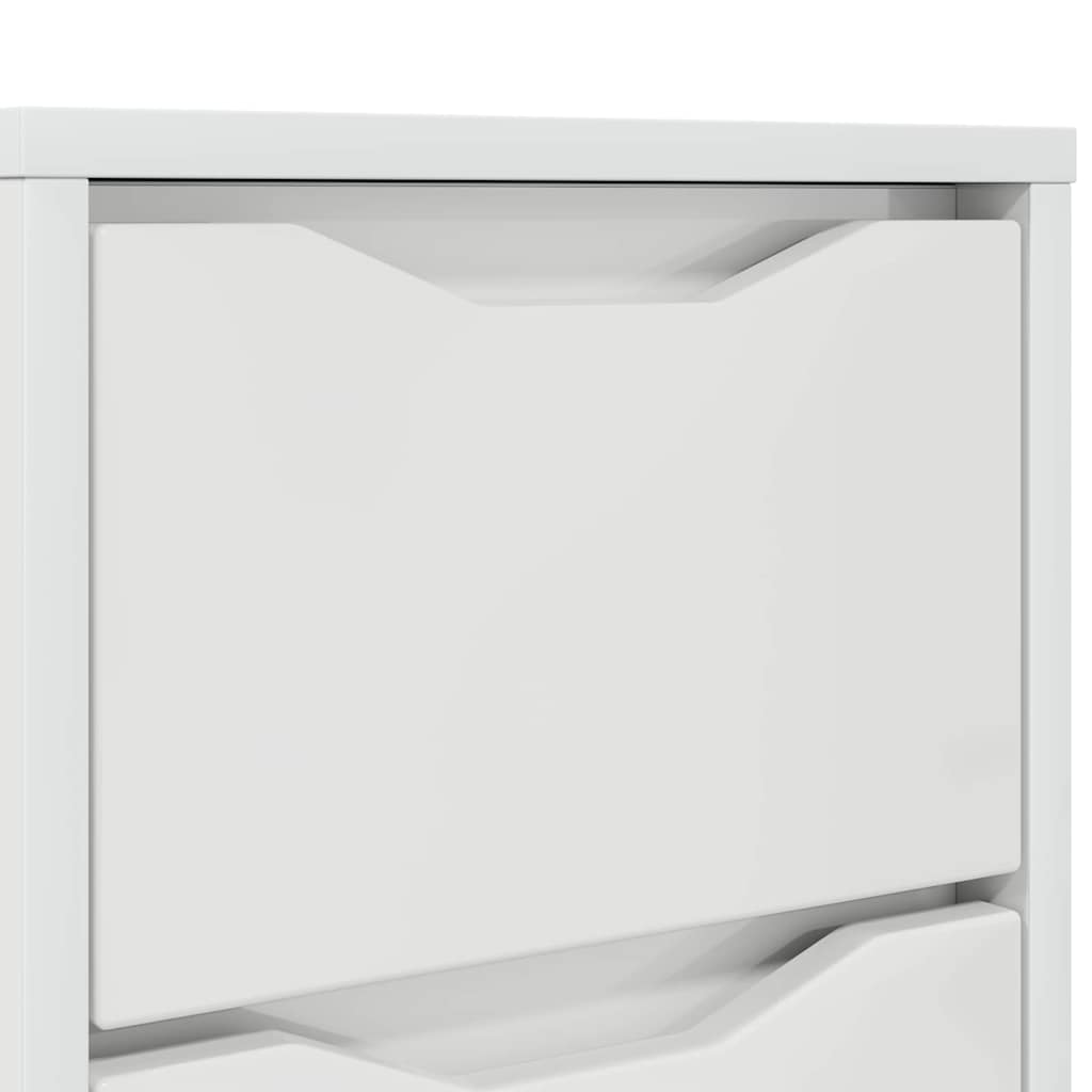 Comodino Bianco Lucido 30,5 x 30 x 43 cm Legno multistrato 888805