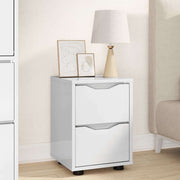 Comodino Bianco Lucido 30,5 x 30 x 43 cm Legno multistrato 888805