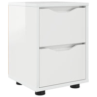 Comodino Bianco Lucido 30,5 x 30 x 43 cm Legno multistrato 888805