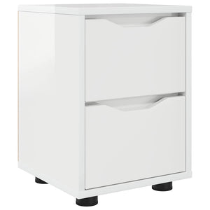 Comodino Bianco Lucido 30,5 x 30 x 43 cm Legno multistrato 888805