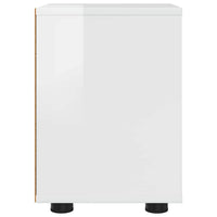 Comodino Bianco Lucido 30,5 x 30 x 43 cm Legno multistrato 888805