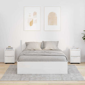 Comodini con cassetto 2 pz-Set di 2 Tavolino da notte Bianco Lucido 30,5 x 30 x 43 cm