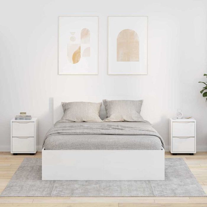 Comodini con cassetto 2 pz-Set di 2 Tavolino da notte Bianco Lucido 30,5 x 30 x 43 cm