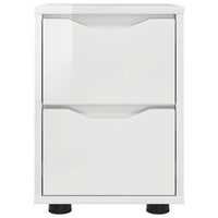 Comodini con cassetto 2 pz-Set di 2 Tavolino da notte Bianco Lucido 30,5 x 30 x 43 cm