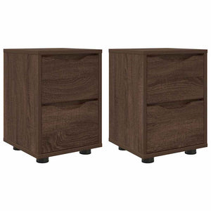Comodini con cassetto 2 pcs Rovere Marrone 30,5 x 30 x 43 cm 888812