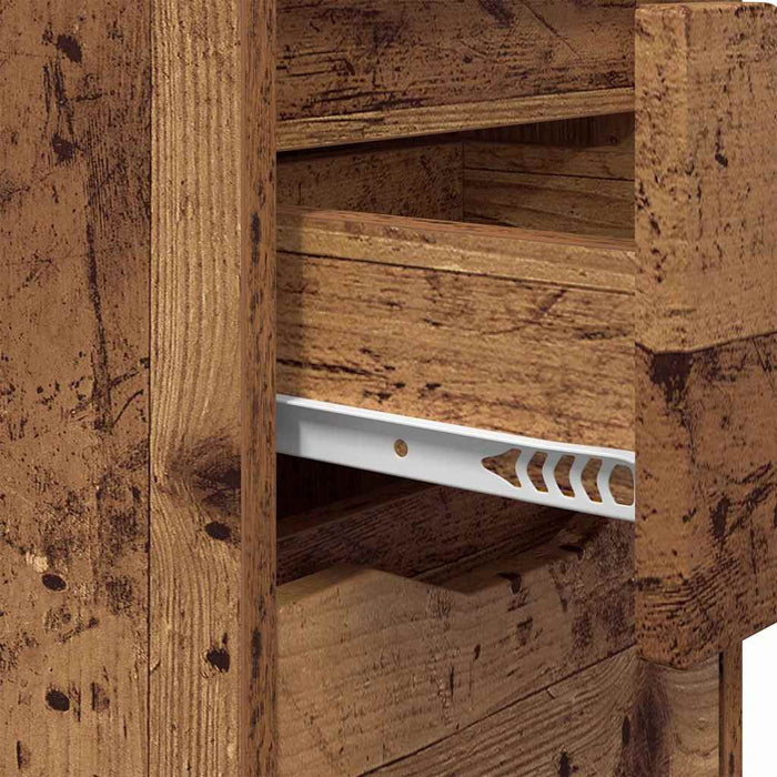 Comodini con cassetto 2 pz-Set di 2 Tavolino da notte Legno vecchio 30,5 x 30 x 43 cm