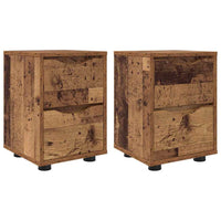 Comodini con cassetto 2 pcs Legno vecchio 30,5 x 30 x 43 cm 888814