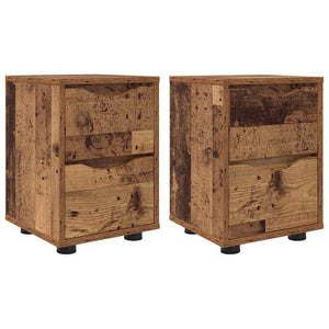 Comodini con cassetto 2 pcs Legno vecchio 30,5 x 30 x 43 cm 888814