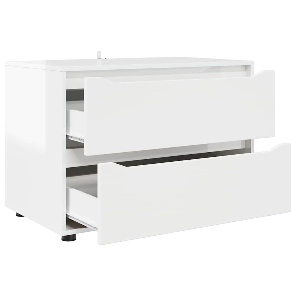 Armadio Bianco Lucido 80 x 48 x 57 cm Legno multistrato 888821