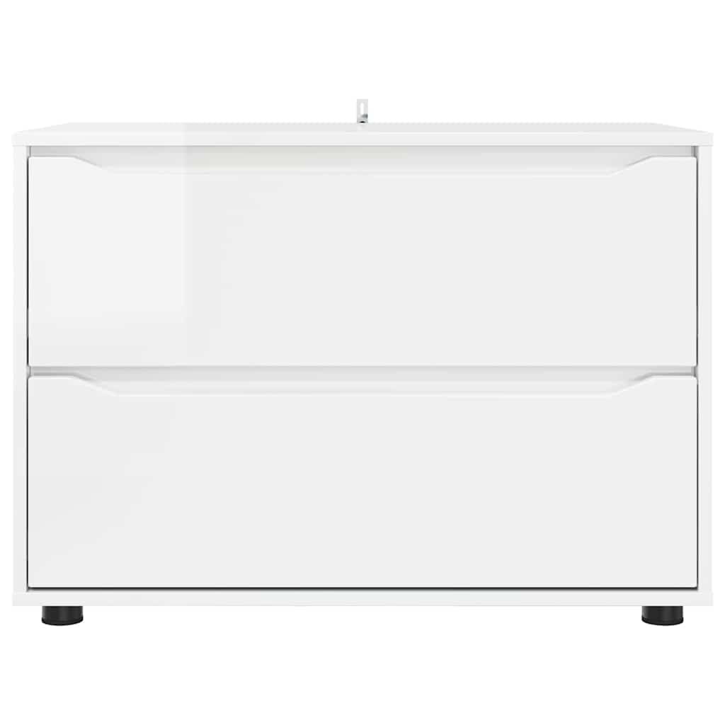 Armadio Bianco Lucido 80 x 48 x 57 cm Legno multistrato 888821