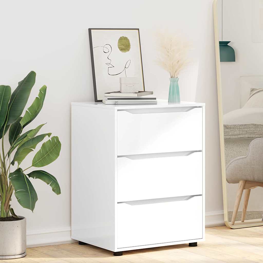 Armadio Bianco Lucido 60 x 48 x 81 cm Legno multistrato 888861