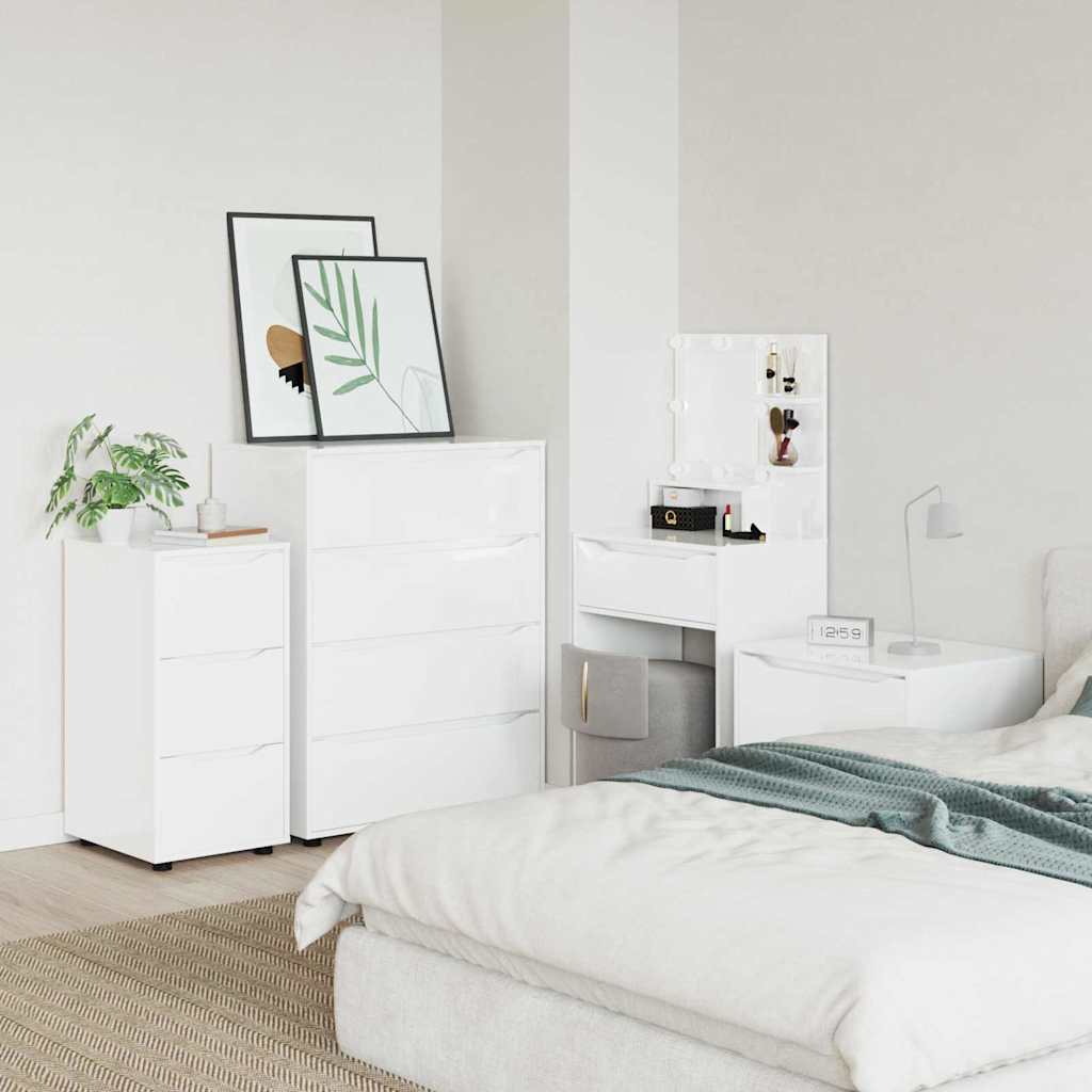 Armadio Bianco Lucido 40 x 48 x 81 cm Legno multistrato 888871