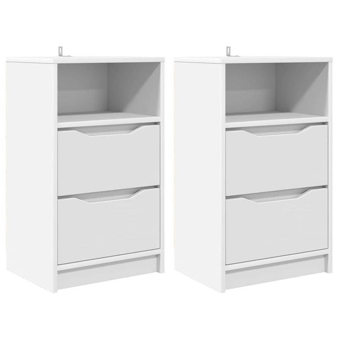 Comodini 2 pcs Bianco 40 x 30 x 467 cm Legno multistrato 888908