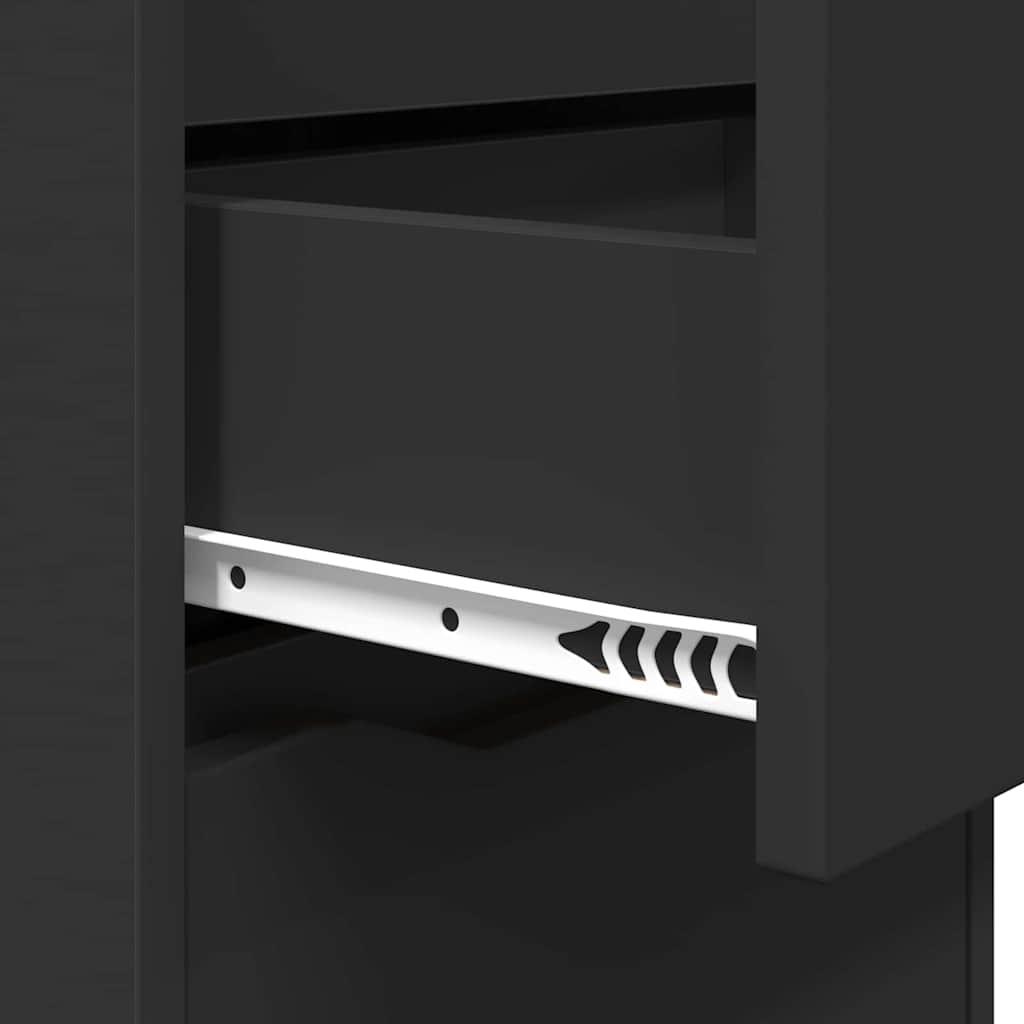 Comodino con cassetto Nero 40 x 30 x 467 cm Legno multistrato 888909