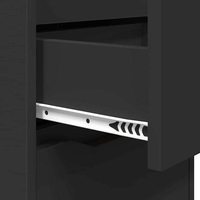 Comodino con cassetto Nero 40 x 30 x 467 cm Legno multistrato 888909