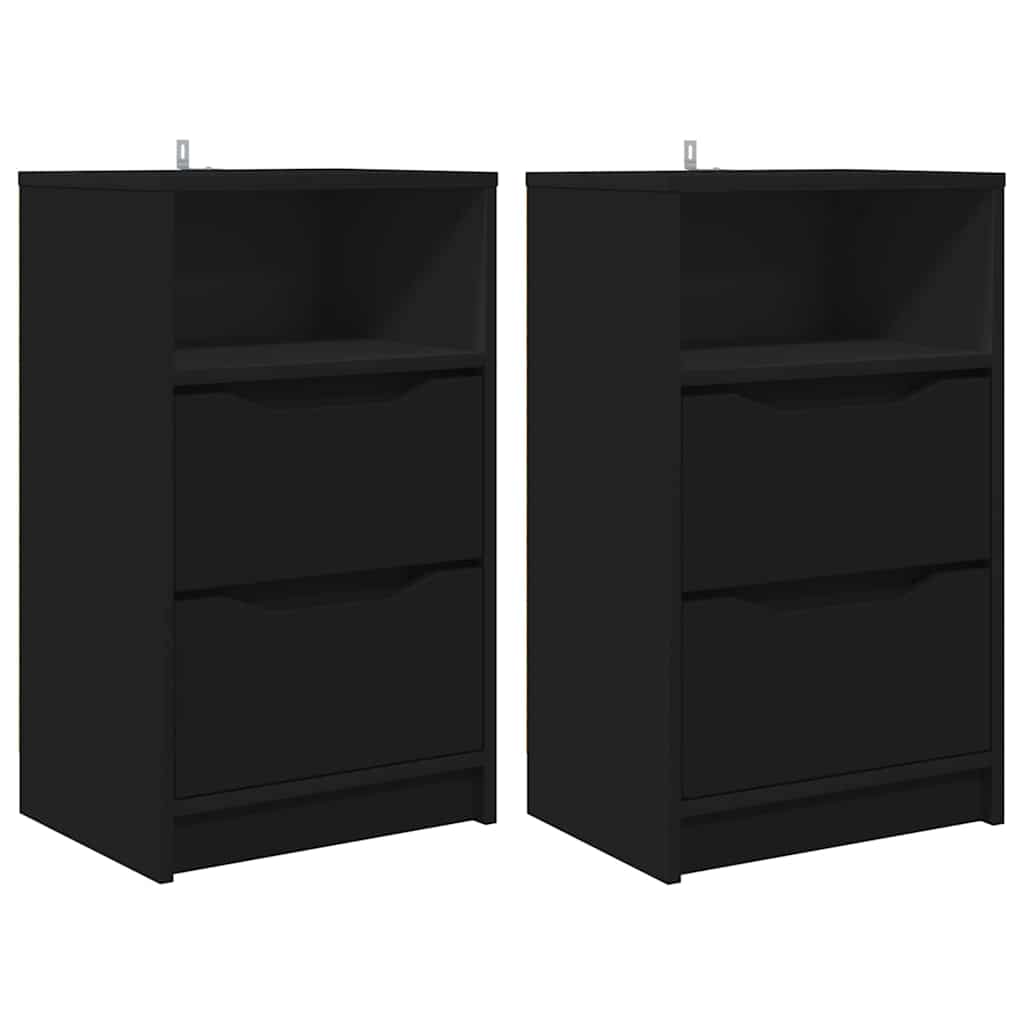 Comodini 2 pcs Nero 40 x 30 x 467 cm Legno multistrato 888910