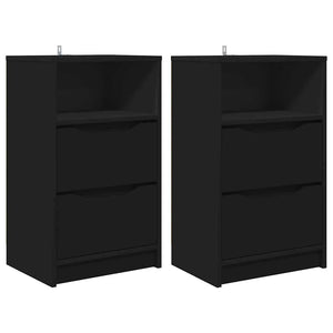 Comodini 2 pcs Nero 40 x 30 x 467 cm Legno multistrato 888910